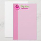 Aangepaste Octopus Big Sister Child Name Briefpapier (Voorkant / Achterkant)