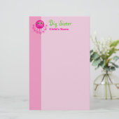 Aangepaste Octopus Big Sister Child Name Briefpapier (Staand voorkant)