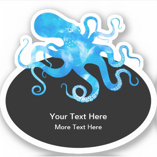 Aangepaste Octopus Ocean Life thema Sticker Labels (Voorkant)