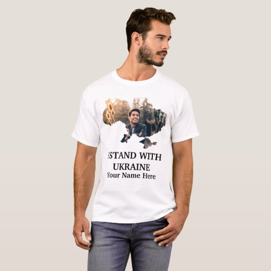 Aangepaste Oekraïense fotokaart-I-stand met Oekraï T-shirt (Voorkant volledig)