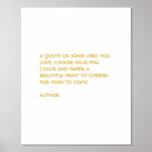 Aangepaste offerte afdrukken Gouden folie offerte<br><div class="desc">Voeg uw aangepaste offerte,  liedteksten of gedicht toe aan creëer een gepersonaliseerde,  mooie folie print.</div>