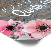 Aangepaste offerte | Floral Rustic Wood Sign Poster (Hoek)