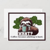 Aangepaste offerte Koffie: omdat volwassen is moei Briefkaart (Voorkant / Achterkant)