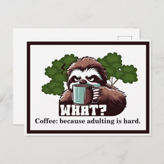 Aangepaste offerte Koffie: omdat volwassen is moei Briefkaart (Voorkant / Achterkant)