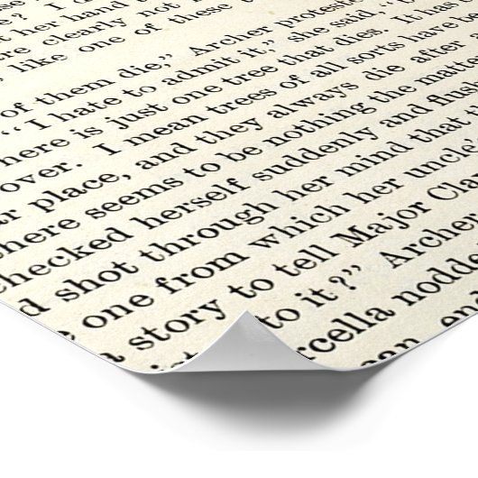 Aangepaste offerte, literair Poster, aangepast Poster (Hoek)