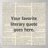 Aangepaste offerte, literair Poster, aangepast Poster (Voorkant)