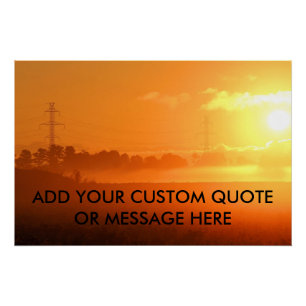 Aangepaste offerte ochtend zonsopgang met mist perfect poster