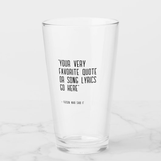 Aangepaste offerte of songtekst - uniek Bier Glas (Voorkant)