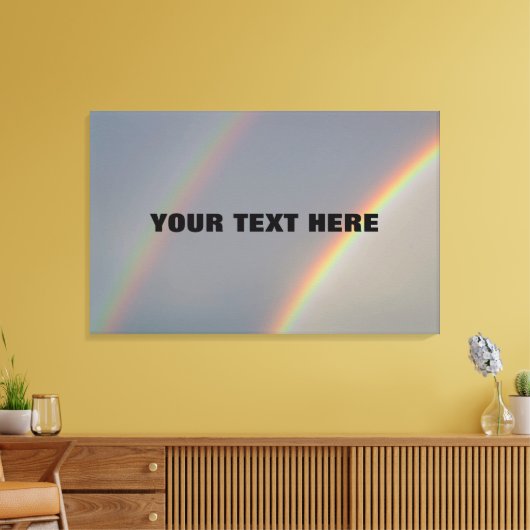 Aangepaste offerte over een dubbele regenboog canv canvas afdruk (Insitu (Woonkamer))