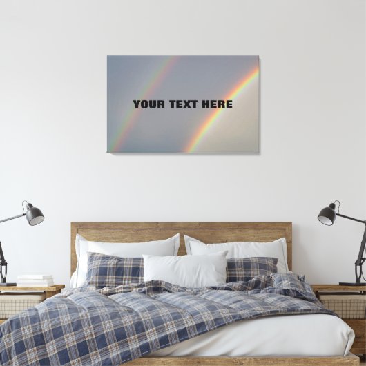 Aangepaste offerte over een dubbele regenboog canv canvas afdruk (Insitu (Slaapkamer))