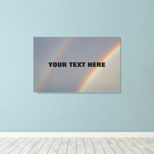 Aangepaste offerte over een dubbele regenboog canv canvas afdruk (Insitu (Houten vloer))