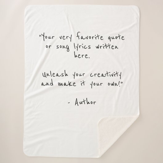 Aangepaste offerte Sherpa deken - creëer uw eigen (Voorkant)