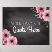 Aangepaste offerte | Teken van Floral-Chalkboard Poster (Voorkant)