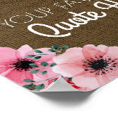 Aangepaste offerte | Teken van Floral Rustic Burla Poster (Hoek)