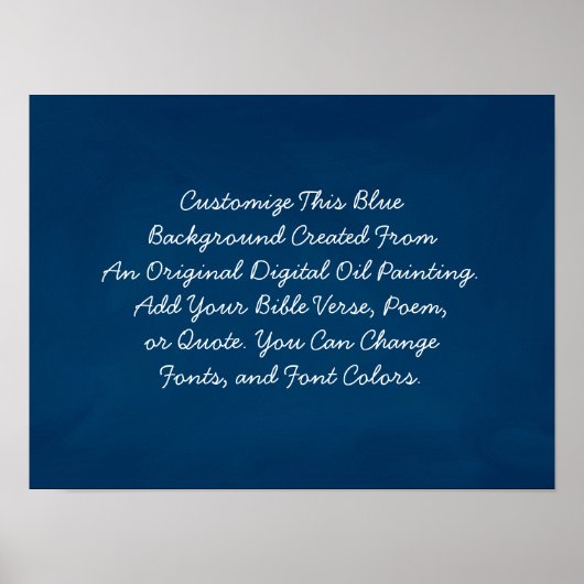 Aangepaste offerte Upload uw eigen woorden Blue Mo Poster (Voorkant)