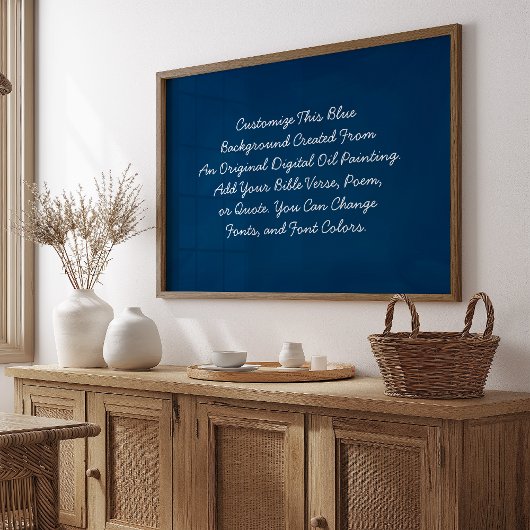 Aangepaste offerte Upload uw eigen woorden Blue Mo Poster