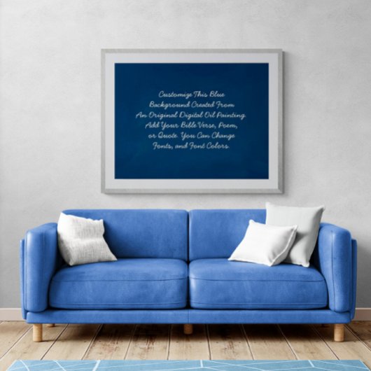 Aangepaste offerte Upload uw eigen woorden Blue Mo Poster