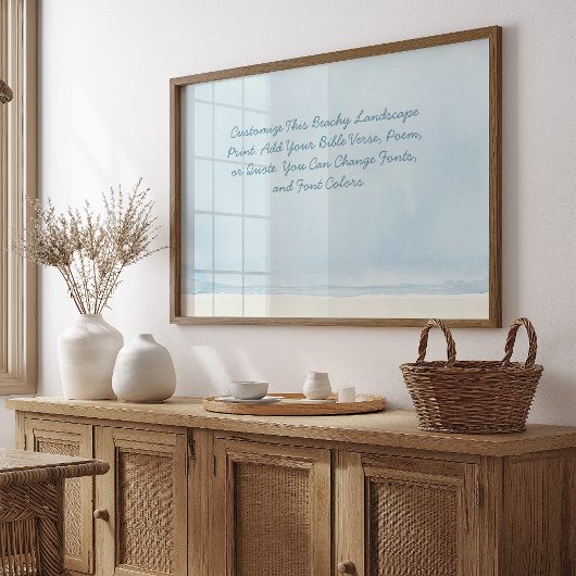 Aangepaste offerte Voeg uw Bijbel Verse Beach Wate Poster