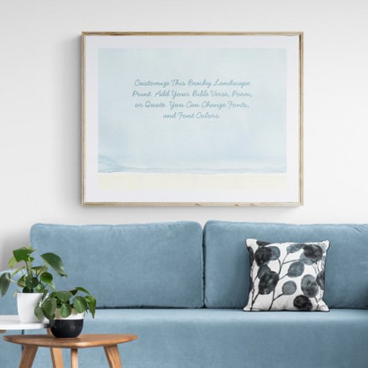 Aangepaste offerte Voeg uw Bijbel Verse Beach Wate Poster