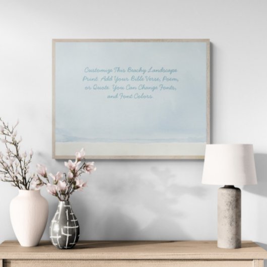 Aangepaste offerte Voeg uw Bijbel Verse Beach Wate Poster