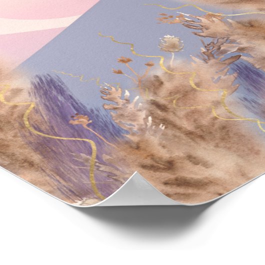 Aangepaste offerte voor Boho Chic Pampas Grass Nat Poster (Hoek)