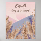 Aangepaste offerte voor Boho Chic Pampas Grass Nat Poster (Voorkant)