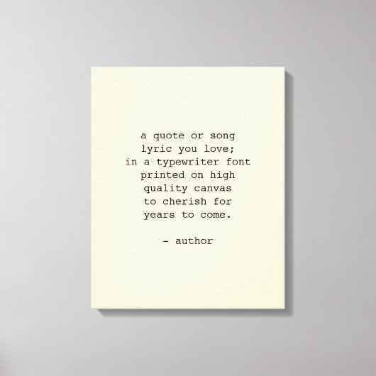 Aangepaste offerte Wall Art Typewriter Font Canvas Afdruk (Voorkant)