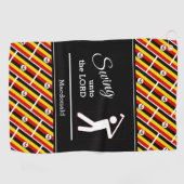 Aangepaste OGANDA Christelijke Swing Unto The Lord Golfhanddoek (Horizontaal)