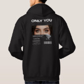 Aangepaste ogen afbeelding & naam | Gepersonalisee Hoodie (Achterkant)