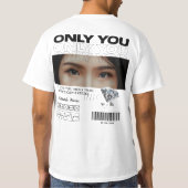 Aangepaste ogen afbeelding & naam | Volledig geper T-shirt (Achterkant)