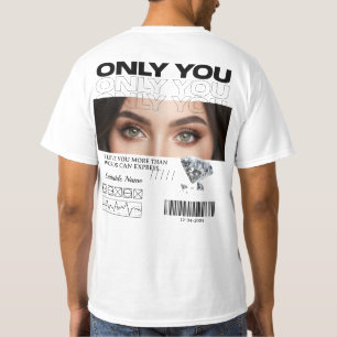Aangepaste ogen afbeelding & naam Volledig geper T-shirt
