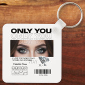 Aangepaste ogen Afbeelding, tekst | Gepersonalisee Sleutelhanger (Achterkant)