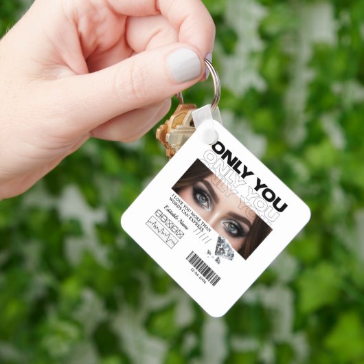 Aangepaste ogen Afbeelding, tekst | Gepersonalisee Sleutelhanger (Hand)