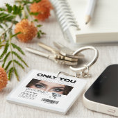 Aangepaste ogen Afbeelding, tekst | Gepersonalisee Sleutelhanger (Voorkant Rechts)