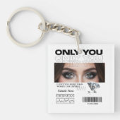Aangepaste ogen Afbeelding, tekst | Gepersonalisee Sleutelhanger (voorkant)