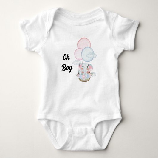 Aangepaste oh Baby oh jongen Olifant Baby Body Romper (Voorkant)
