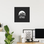 Aangepaste Ohio Skyline Poster (Thuiskantoor)