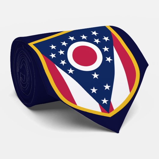 Aangepaste Ohio-vlag Stropdas (Opgerold)