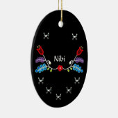 Aangepaste Ojibwe Floral-Beren Keramisch Ornament (Rechts)