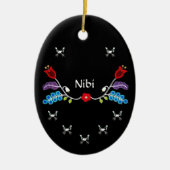 Aangepaste Ojibwe Floral-Beren Keramisch Ornament (Voorkant)