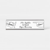 Aangepaste Oklahoma State US Home Line Art Bureau Naambordje (Voorkant)