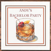 Aangepaste Old Fashioned vrijgezellenfeestcocktail Servet