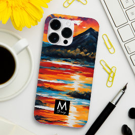 Aangepaste olieverfschilderij Sunset Landschap Mon Case-Mate iPhone 14 Pro Max Hoesje