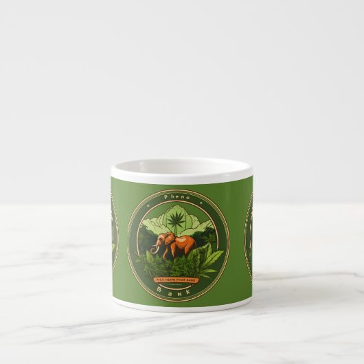 Aangepaste olifant art espresso kop (Voorkant)