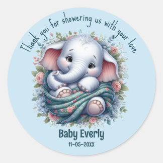 Aangepaste Olifant Baby Shower Bedankt Sticker