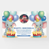 Aangepaste Olifant Baby Verjaardagsfeest Decoratie Spandoek (Horizontaal)