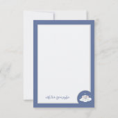 Aangepaste Olifant Blue Baby shower dank u kaarten (Achterkant)