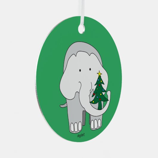 Aangepaste Olifant Kerst Ornament (Voorkant Rechts)