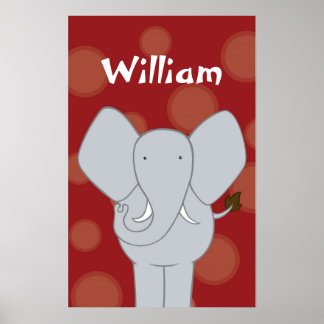 Aangepaste olifant kinderkamer kunst jongen of mei poster