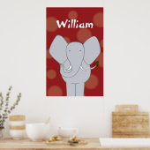 Aangepaste olifant kinderkamer kunst jongen of mei poster (Keuken)